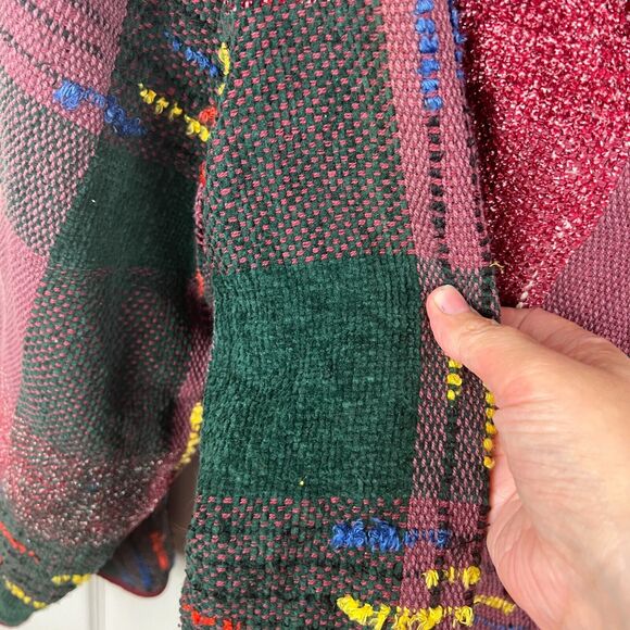 Vintage Studio West Boho Red Black Woven Colorful Tapestry Jacket Womens 3X - Picture 9 of 11